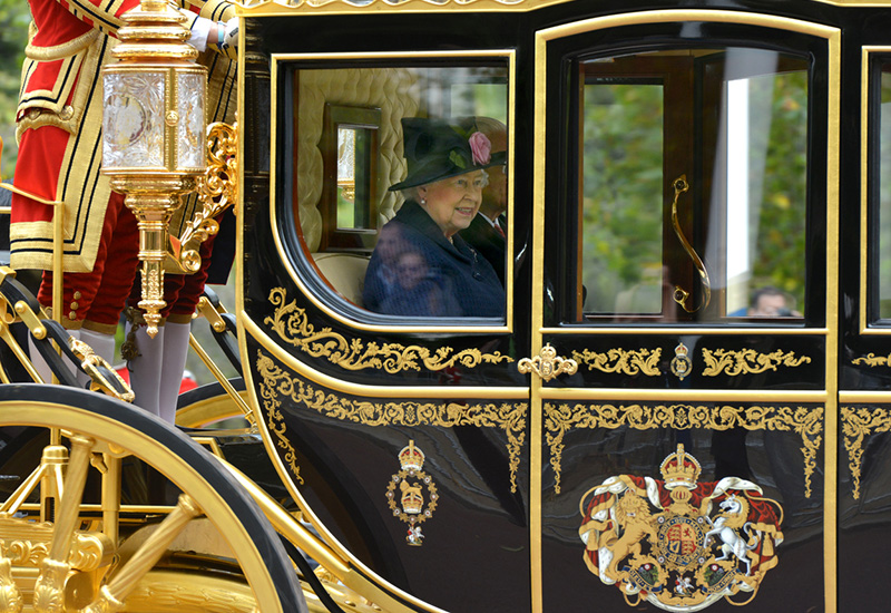 Queen Elizabeth in a carriage