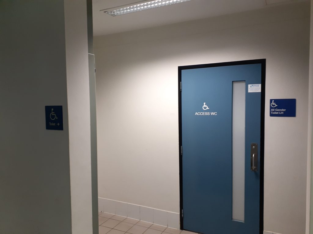 A door reads 